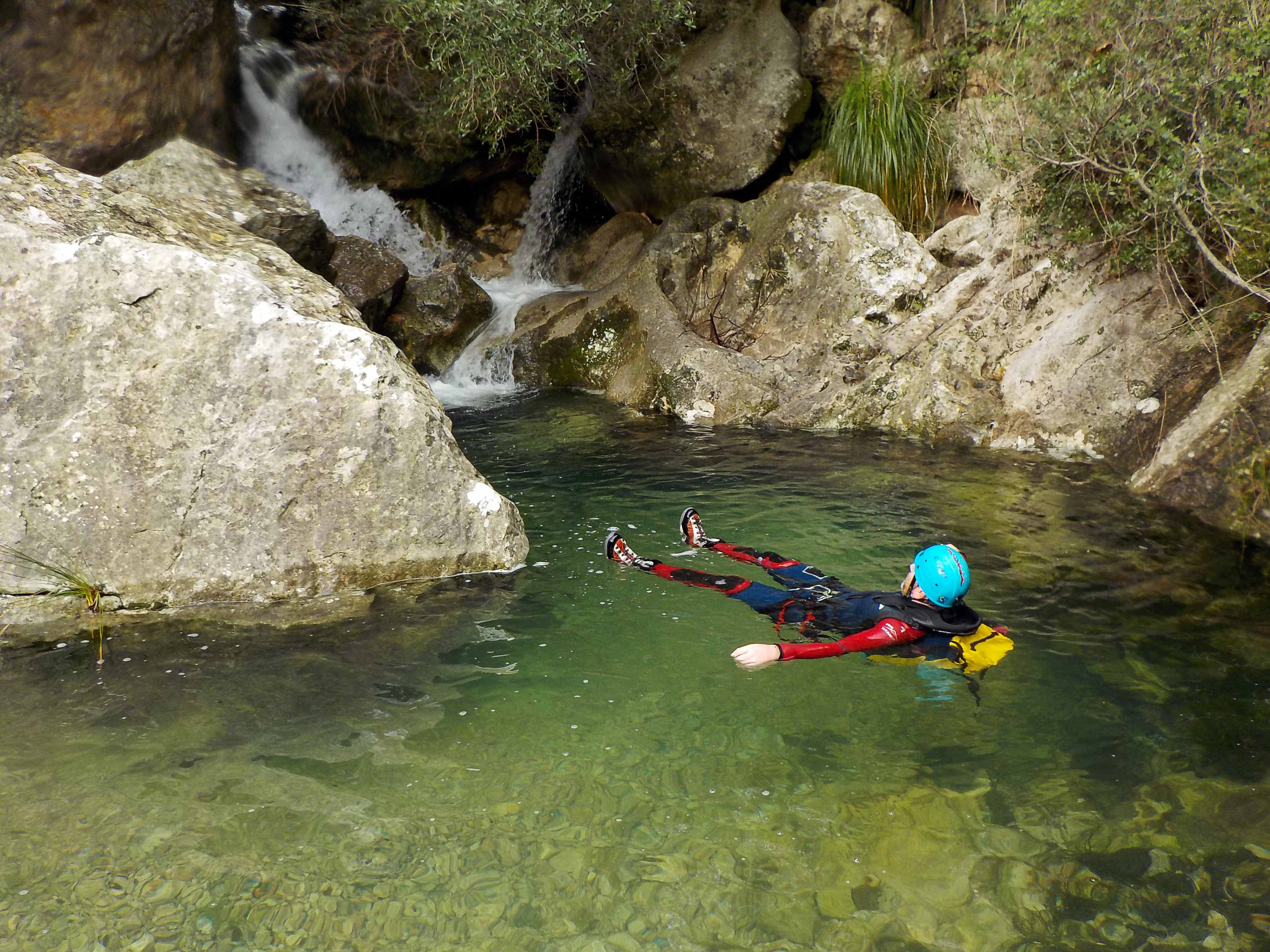 Canyoning in Mallorca, Spain.